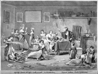 وقت الاستراحة (aquatint) بواسطة فيليبيرت لويس ديبوكورت